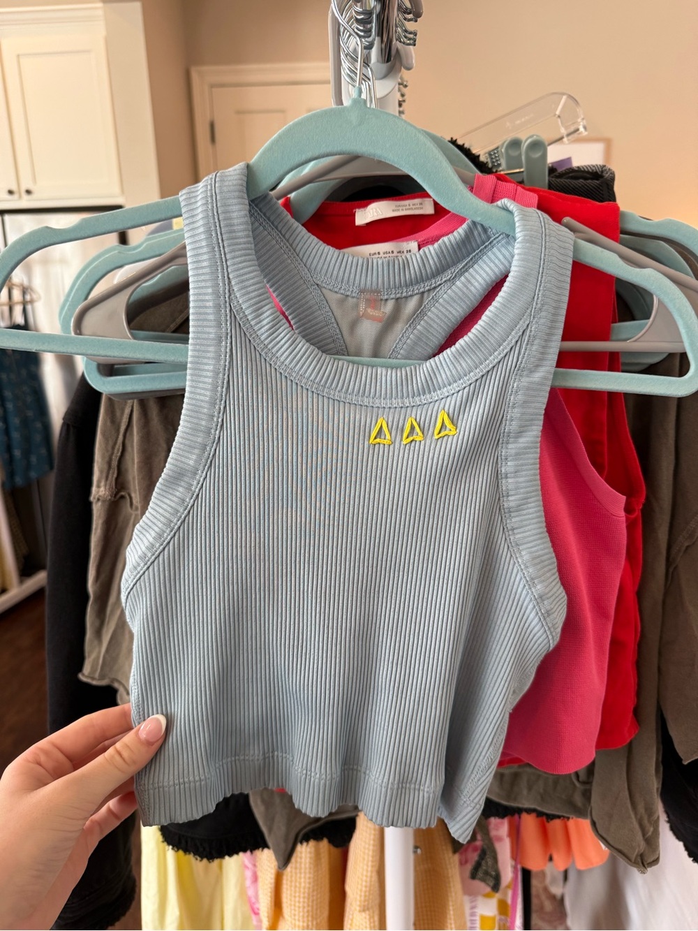 Free people tank top with Tri Delta embroidering